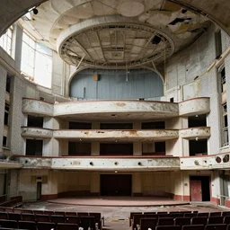a beautiful hyperdetailed highly detailed theatre abandoned by richard rogers, gem, archdaily, wallpaper, highly detailed, trending on artstation.
