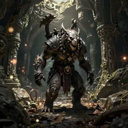 skyrim screenshot of a monster in the catacombs, 8 k octane render, enb, bokeh, ambient occlusion.