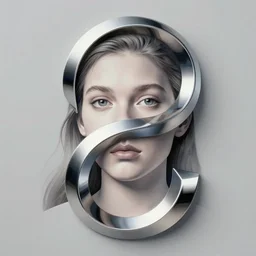 8 0 s airbrushed portrait of a chrome mobius strip, 8 0 s art, vintage, airbrush, bright colors, grainy, retro, behance, magazine cover, high detail