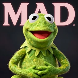 mad magazine cover photo portrait caricature insane kermit
