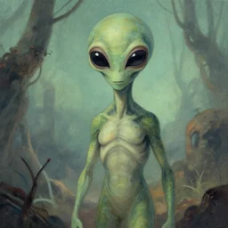 illustration of an alien by edouard blisson