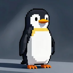 pixel art of a robot penguin