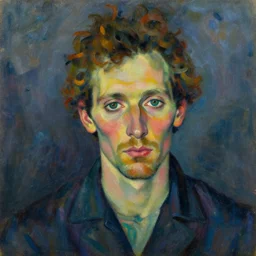 oilpainting portrait of tom waits, by egon schiele