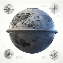 blueprints of the Death Star, hyperealistic