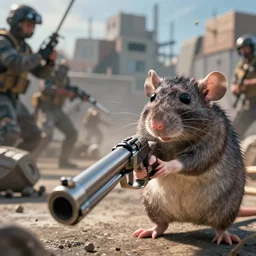 [ rat!! as biggie, gangster ] rat!!! fat!!!! obese! gangster!!, gangster rat aiming a gun at you, barrel toward towards the screen from the new intense action film, gears of war, 8 k, f 1. 8