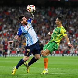Messi dunking on Ronaldo,