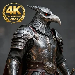 photo of a warrior with metal crow themed armour, highly detailed, 4 k, hdr, smooth, sharp focus, high resolution, award - winning photo