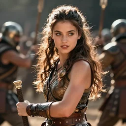 julianne hough as a barbarian warrior, battle scene