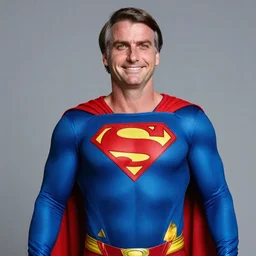 Jair Bolsonaro in a Superman costume