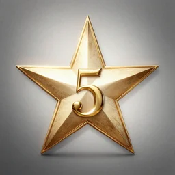 album cover art, Star with a number 5 in the middle, high-class
