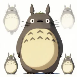 photo real totoro, character sheet, concept design, contrast, kim jung gi, greg rutkowski, zabrocki, karlkka, jayison devadas, trending on artstation, 8 k, ultra wide angle, pincushion lens effect