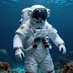 astronaut cyber suit deep sea diver.