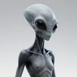 gray alien, 3d render, UnrealEngine 5