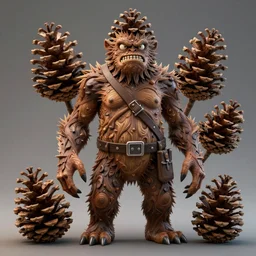 a pinecone man monster, humanoid figure, 4 k, 8 k, super detailed, masterpiece, trending on art station, highly detailed, full hd, kentaro miura art style