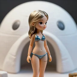closeup profile portrait of tin toy eskimo igloo bikini girl, depth of field, zeiss lens, detailed, symmetrical, centered, fashion photoshoot, by nicoletta ceccoli, mark ryden, lostfish, breathtaking, 8 k resolution, extremely detailed, beautiful, establishing shot, artistic, hyperrealistic, octane render