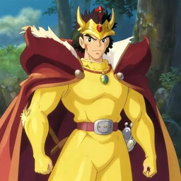 the yellow king, ghibli style, anime