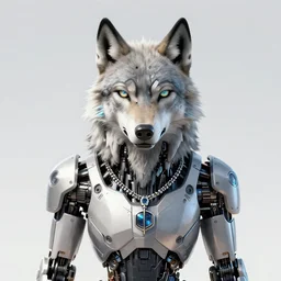 portrait of half cybernetic wolf, half machine half animal, cyberpunk, robot wolf, mechanical parts, jewelry, editorial photography, neons, blade runner, futuristic style, realistic bokeh and depth of field, award winning, establishing shot