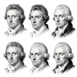 faces reference sheet of napoleon bonaparte by ashley wood and j. m. w. turner, speed painting, monochrome