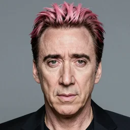 portrait of Nicolas Cage cyberpunk pink hairstyle  by Mario Testino,   headshot, detailed, award winning, Sony a7R