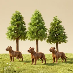 trees made of pitbulls