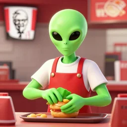 alien working in kfc