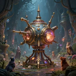 teleportation machine in a fantasy world, with wizards and other magical creatures using it to travel around by luis royo