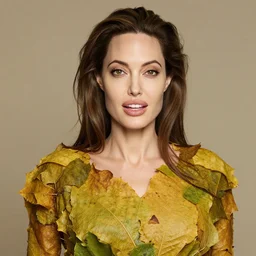 angelina jolie made of leaves