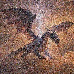 a lightning dragon in an orage cloud dramatic
