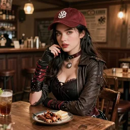 girl thief dnd sit in tavern, looks like kate beckinsale, high detail, 4k