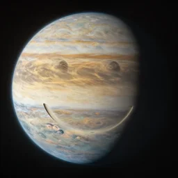 a photo of an exoplanet taken by nasa that looks like it has a smiley face