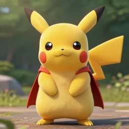 a stunning photograph of a pikachu wearing a cape, 8 k hd, incredibly detailed, hd fur, cute mouse pokemon