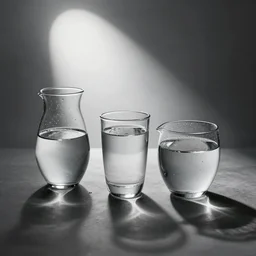 pots of glass and glass of glass and water 💧