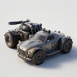 3d high octane render of vehicles from Fallout 4