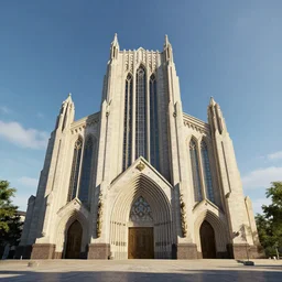 Art-deco chatedral, 3d render, unreal engine