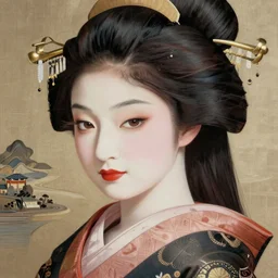 Japanese princess, gorgeous, close-up portrait, intricate, elegant, volumetric lighting, scenery, digital painting, highly detailed, artstation, sharp focus, illustration, concept art, ruan jia, steve mccurry