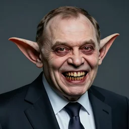 dmitry medvedev, is evil gremlin, rotten teeth, horror, macabre by donato giancola and greg rutkowski and wayne barlow and zdzisław beksinski, realistic face, digital art