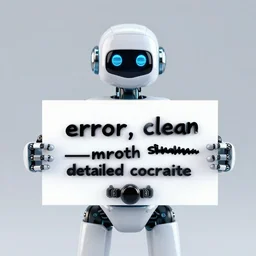 photo of robot holding a sign with text that reads : error