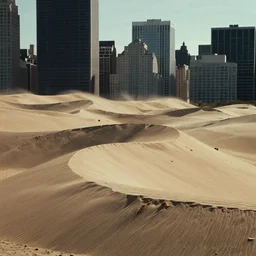 new york city overtaken by sand dunes, national geographic, canon 5 0 mm, cinematic lighting, photography, retro, film, kodachrome