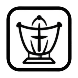 app icon of an oracle, black and white vector
