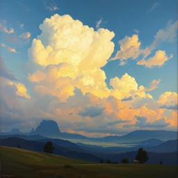 a beautiful landscape, majestic skies, oil painting, by greg rutkowski