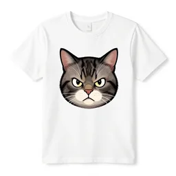 tshirt design, angry cat, white background, no mockup, teepublic, redbubble