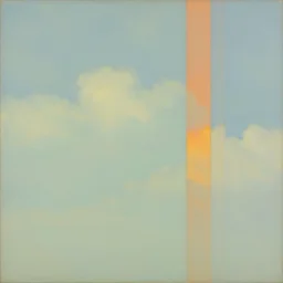 In this mixed mediart, the artist has used a simple palette of colors to create a feeling of calm and serenity. The soft hues of blue and green are reminiscent of a cloudy sky, while the orange and yellow suggest the warm glow of the sun. The vertical stripes of color are divided by thin lines of black, which give the impression of deep space. The overall effect is one of peacefulness and balance. pale by Henry Justice Ford, by Mordecai Ardon natural