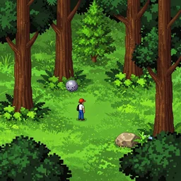 a clearing in a forest in the style of a lucas arts point and click adventure game