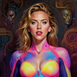 half body portrait, jessica alba scarlet johansson in a dream neon suit, detailed, intricate date painting background, digital painting, artstation, concept art, donato giancola, intricate face and body, wlop, boris vallejo, moebius, breathtaking, 8 k resolution, extremely detailed, beautiful, hyperrealistic, beautiful face, octane render, cinematic lighting, dramatic lighting,