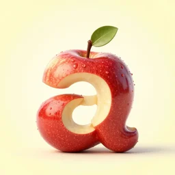 an apple shaped as the letter a