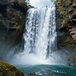 glitched waterfall painted by salvador dali