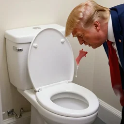 donald trump throwing up in a toilet