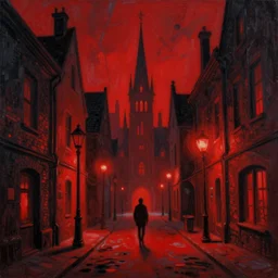 unholy neighbourhood painting, red dynamic lights, beksinski style Ultra Hd