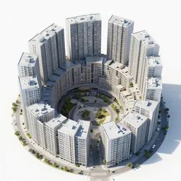 upplands vasby city, houses build in a big spiral, concept art, modern, very detailed