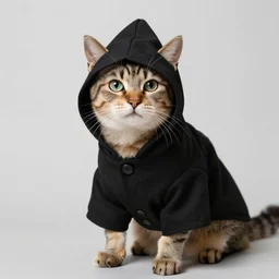 A cat wearing a grim reaper shirt